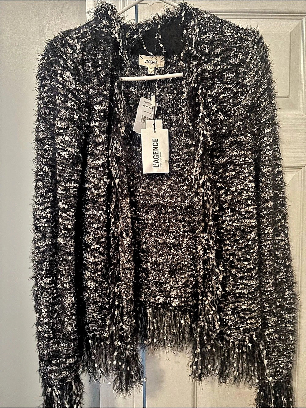 L’agence Azure Cardigan Blazer- Black/white, NWT